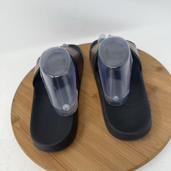 Gucci Web Rubber Slides Pool Red Green Black Colorblock Beach 308234 Mens 9 main image 8